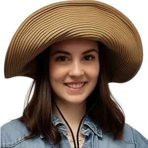 Columbia Beige Wide-Brim Floppy Hat